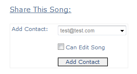 Add a contact to share your song